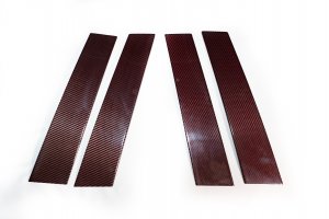 Alfa Romeo Giulia Exterior Door Pillars - Carbon Fiber - Red - Feroce Carbon
